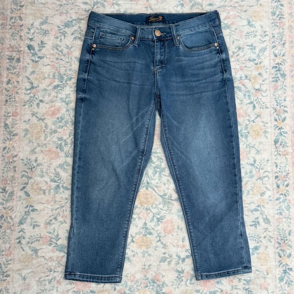 Seven7 Classic Blue Ankle Jeans